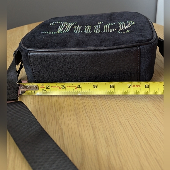 NWT Juicy Couture Black Velvet/Velour Liquorice Obsession Crossbody/Shoulder Bag - Picture 15 of 16